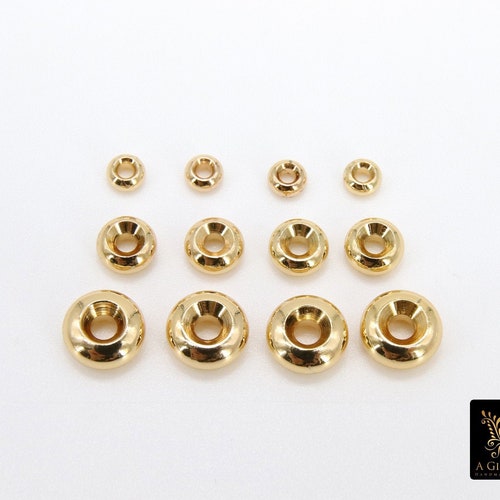 Gold Spacer Beads Donut Saucer Round Discs 20 Pcs 4 6 8 - Etsy