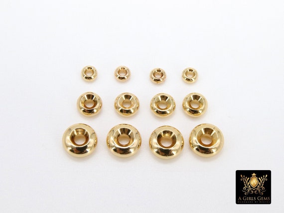 Metal Round Spacers Beads Gold  Loose Beads Gold Silver Spacer