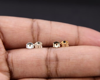 14K Gold Filled Earring Backs, 925 Sterling Silver Butterfly Backs AG# 324, 5 mm Gold or Silver Post Push Backs