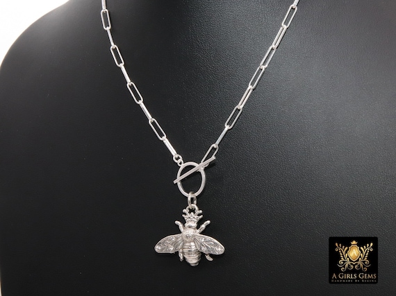 Queen bee necklace silver deals