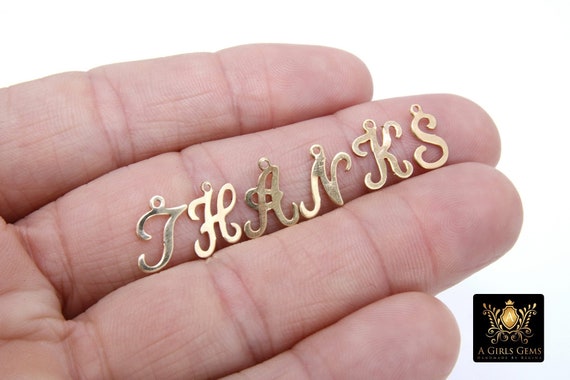 Gold filled letter on sale charms
