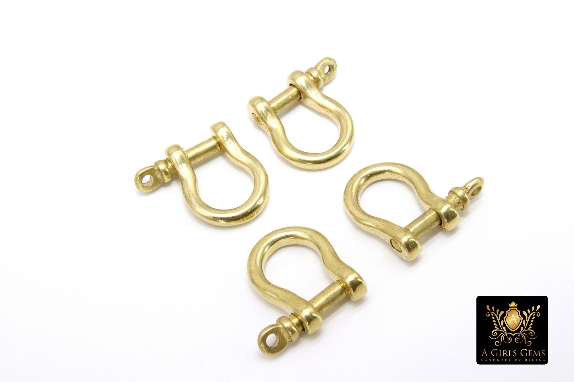Gold Brass Shackle Clasp Small Ring Connector 19 mm Jewelry Etsy
