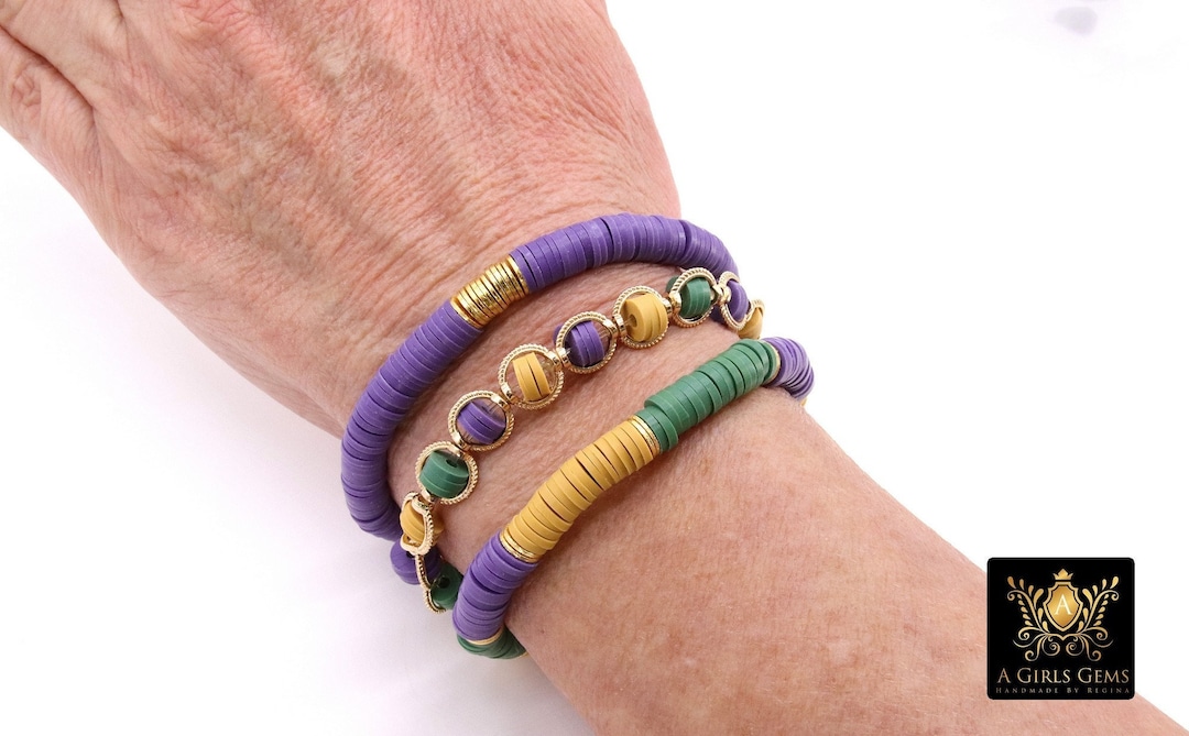 mardi gras clay earrings