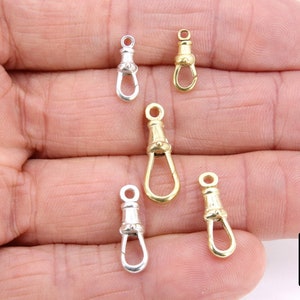 Gold Swivel Lobster Clasps, Albert 14 K Gold 925 Sterling Silver Push Clip Lobster Claws # 3383, 3 Styles Jewelry Findings, Fob Watch