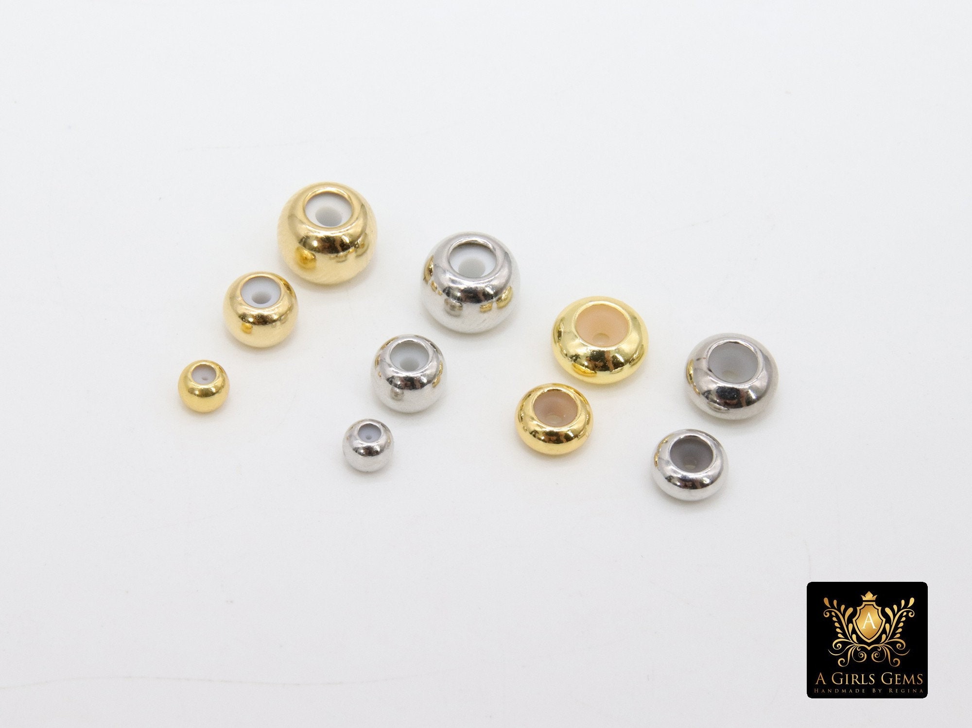 12 Pcs 8mm Round Brass Cubic Zirconia Beads 3 Colors Clear Crystal CZ  Stones Brass Round Bracelet Connector Charms Beads for Jewelry Making 