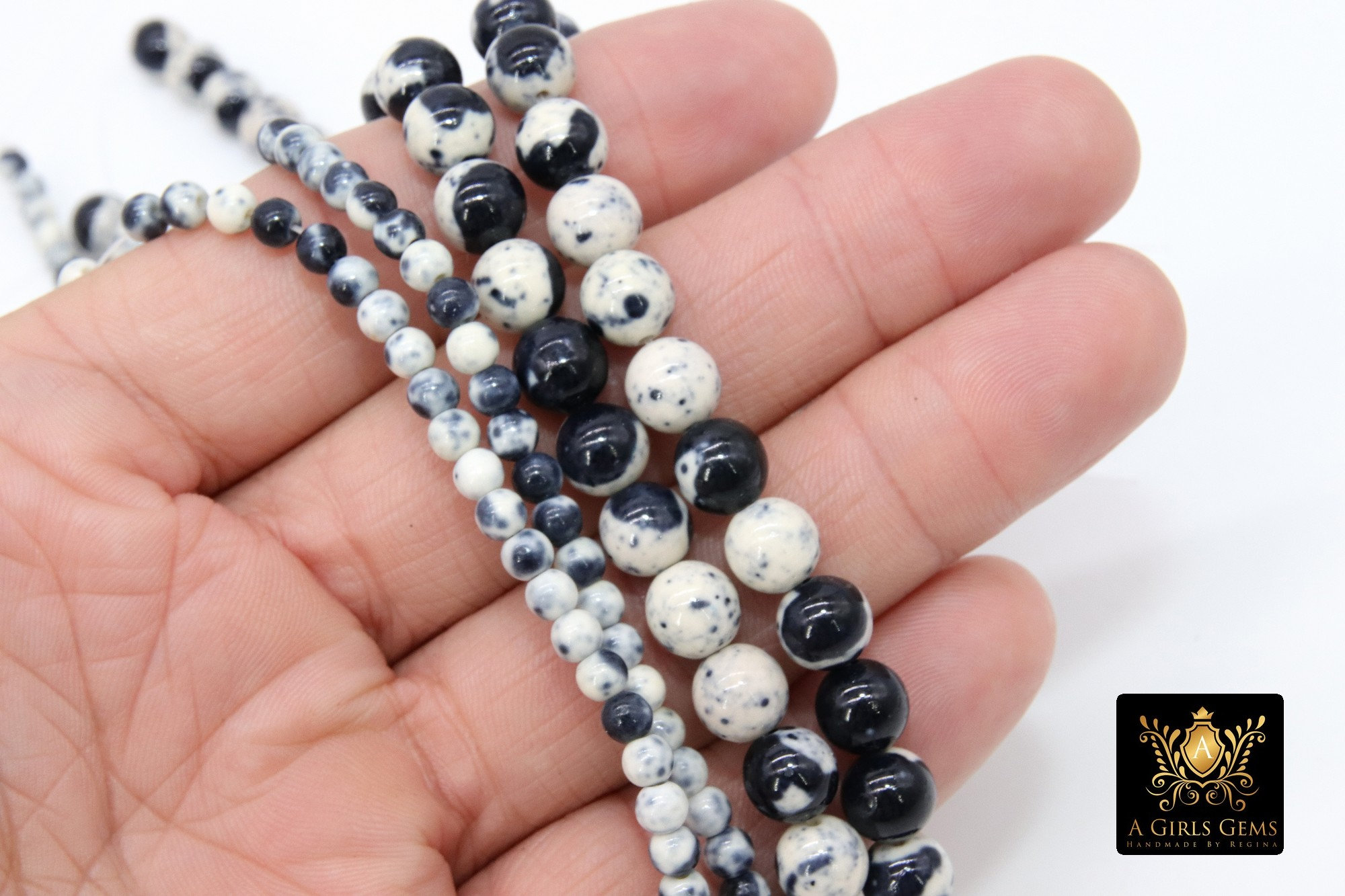 Black and White Beads Black and White Dyed Pattern Boho Beads Etsy