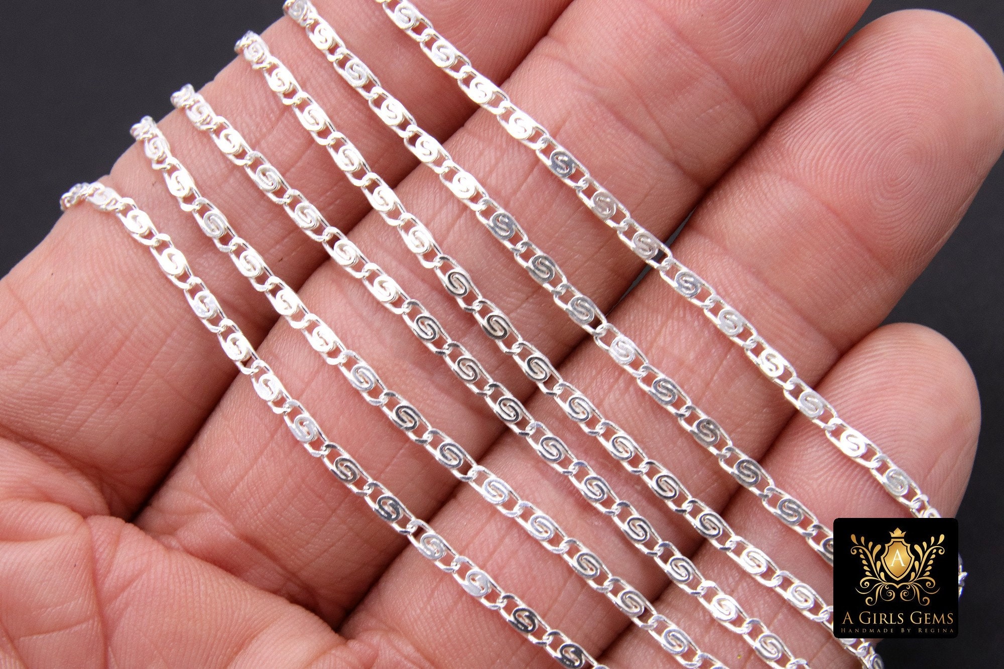 925 Sterling Silver Bar Chain, 6 Mm Silver Sequin Chains CH 925 Sterling Silver Bar Chain, 6 Mm Silver Sequin Chains CH