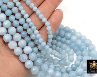 Natural Deep Blue Jade Round Beads 6mm 8mm 10mm Smooth Jade Beads For Jewelry Making Gemstone Beads Loose Jade Beads