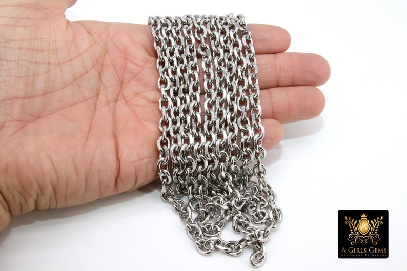 Stainless Steel Chain Silver Steel Thick Cable Chains LK Etsy