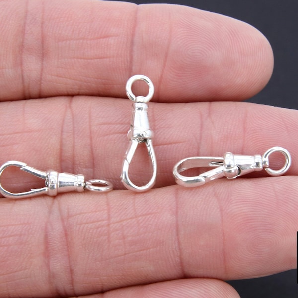 925 Sterling Silver Swivel Lobster Clasps, Large Albert Silver Push Clip Lobster Claws #867, Jewelry Findings 7.5 x 23 mm, Fob Necklaces