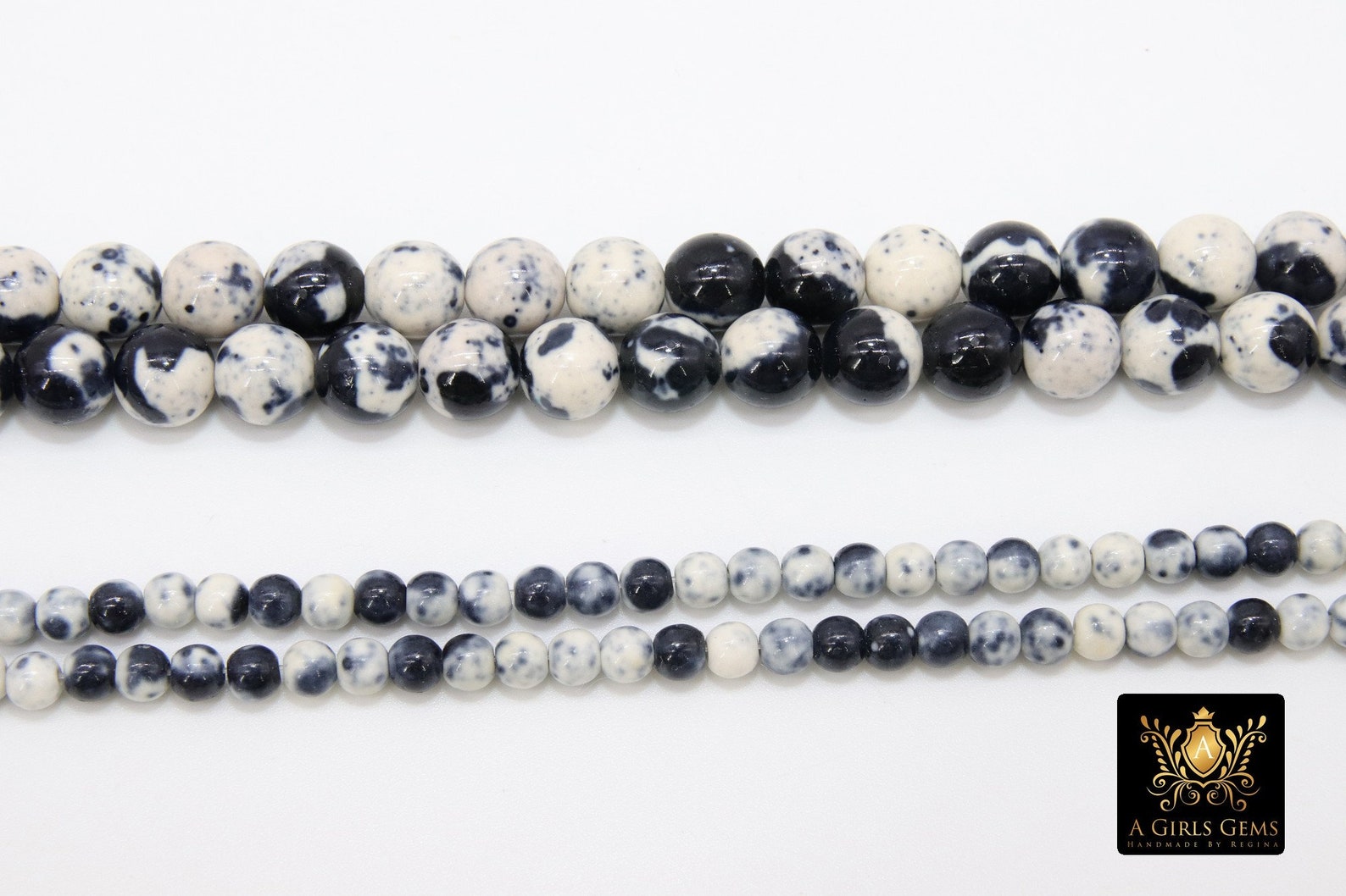 Black and White Beads Black and White Dyed Pattern Boho Beads Etsy