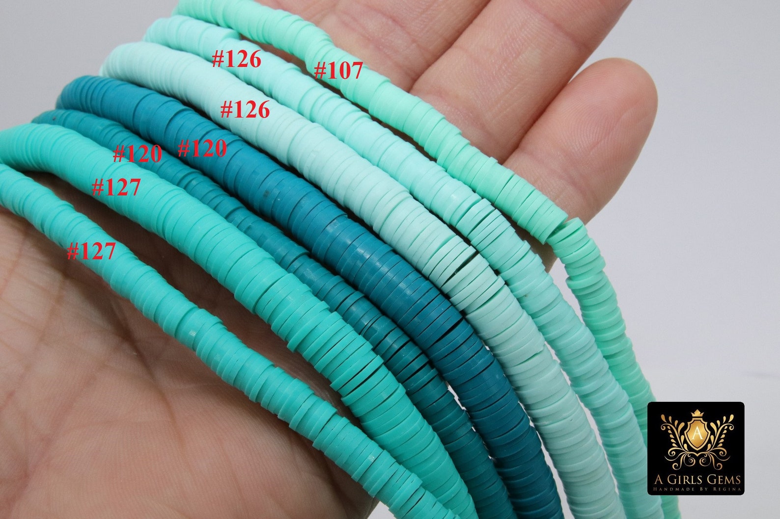 2 Strands 8 Mm Clay Flat Beads Heishi Beads in Polymer Clay Etsy