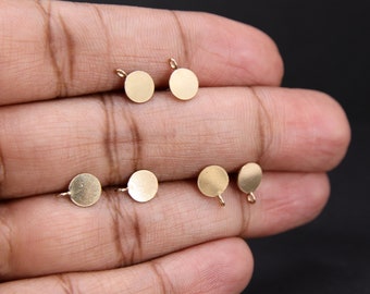 Kolczyki ze złota wypełnionego 14 karatowym złotem o średnicy 4 mm, 6 mm złoty okrągły sztyft z zapięciem nr 841, wysokiej jakości otwarta pętla nr 861, części kolczyków
