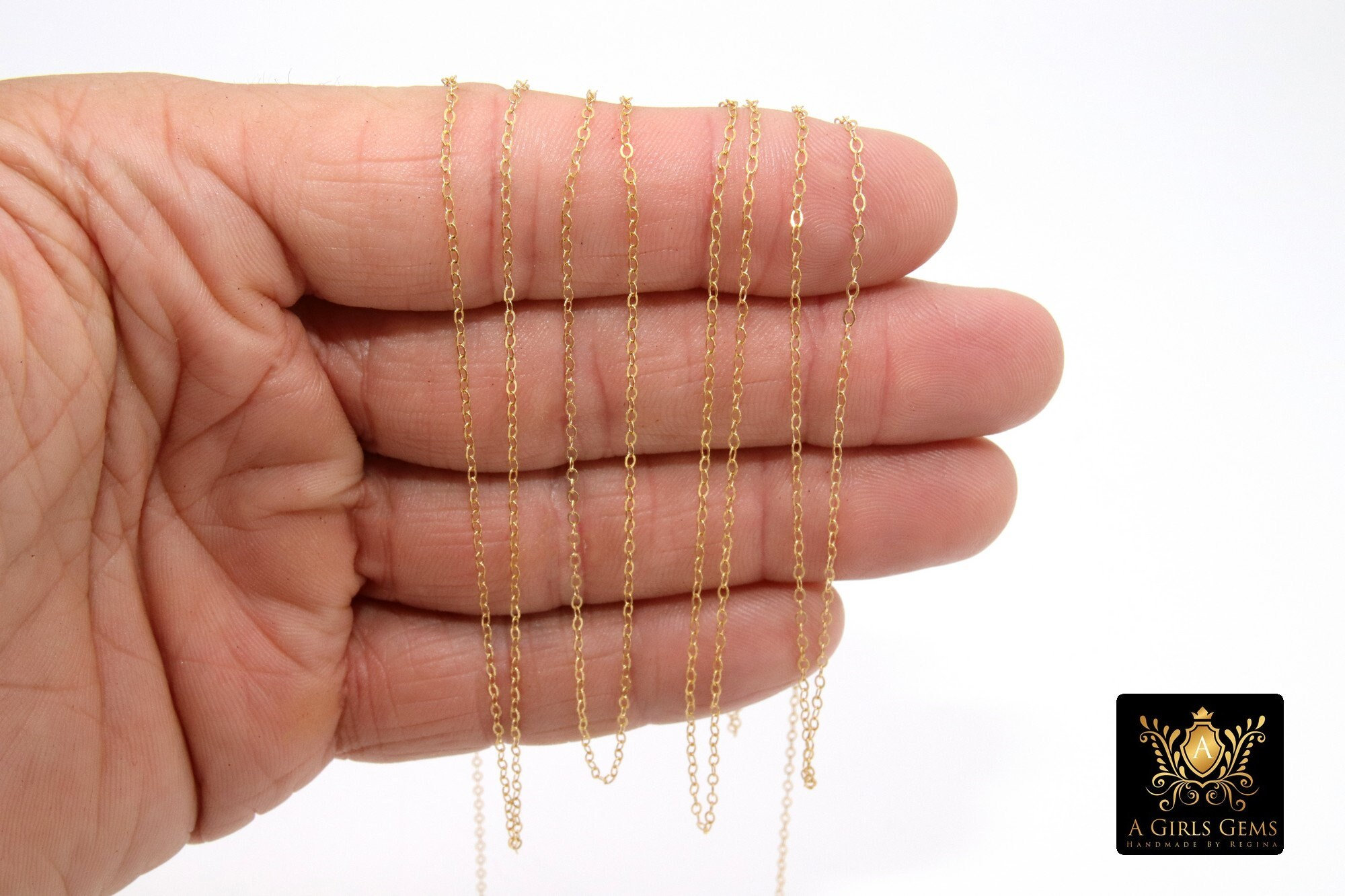 Noriko.I✾14kgf 14 K ゴールドフィルド ハンマー加工ケーブルチェーン、14 20 未仕上げ