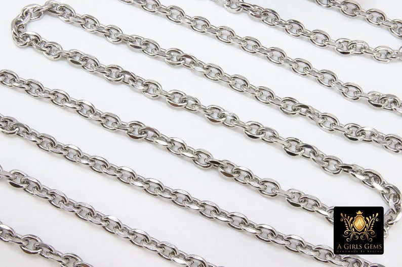 Stainless Steel Chain Silver Steel Thick Cable Chains LK Etsy