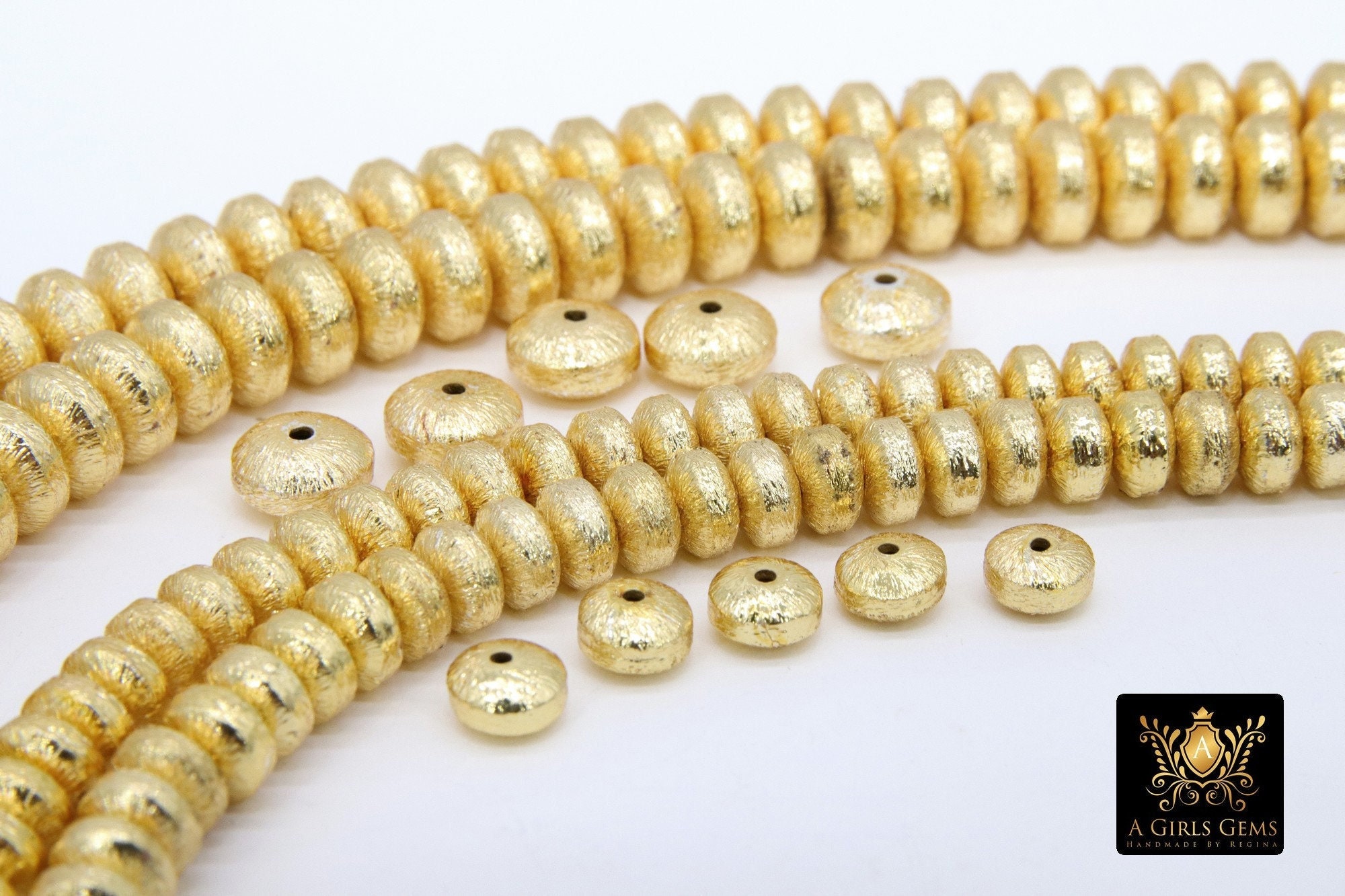BEADIA 18K Gold Plated Stopper Beads 8x4mm 20pcs Rondelle 8x4mm