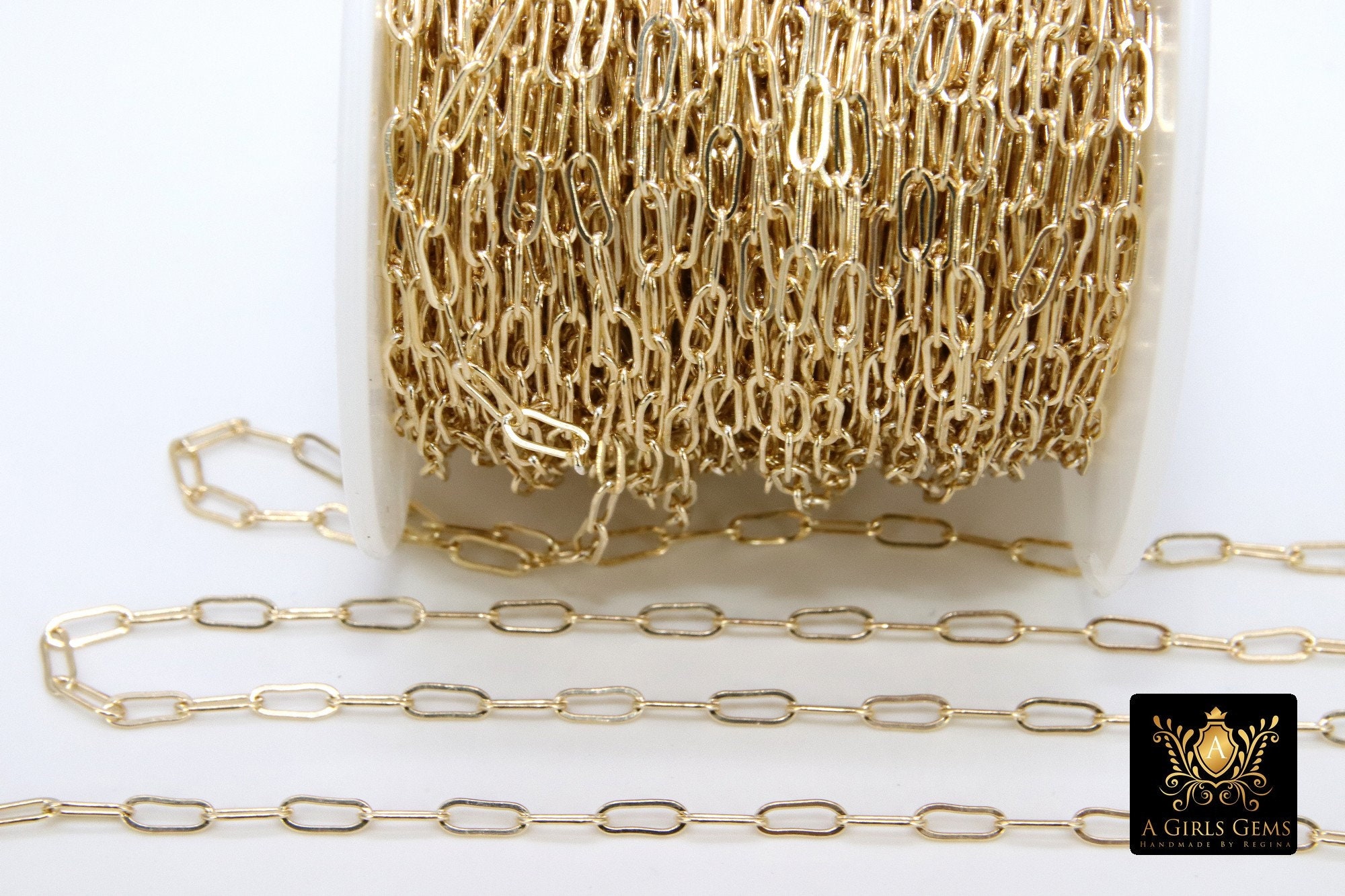6 feet 14k Gold Filled Paper Clip Chain - Unfinished, Perfect for Bracelets  & Necklaces - Link Chain for Jewelry Making (2.3x5.2 MM)
