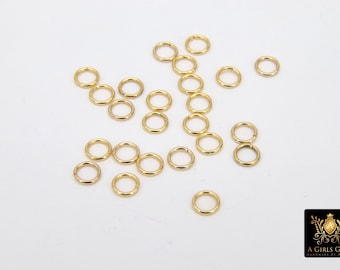 Stainless Steel Jump Rings, Gold Open Rings 20 Gauge # 2797, 5.0 mm or 4.0 mm Split Jump Ring Jewelry Findings