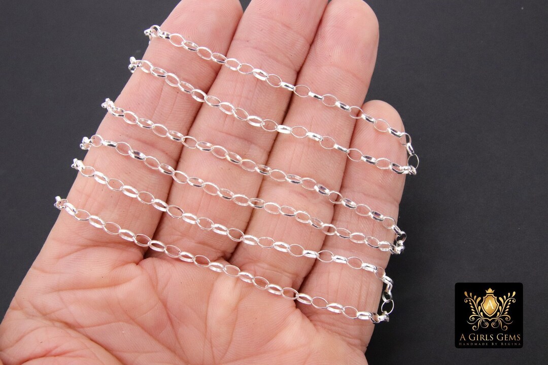 925 Sterling Silver Rolo Chains, 14 K Gold Filled Unfinished by the ...