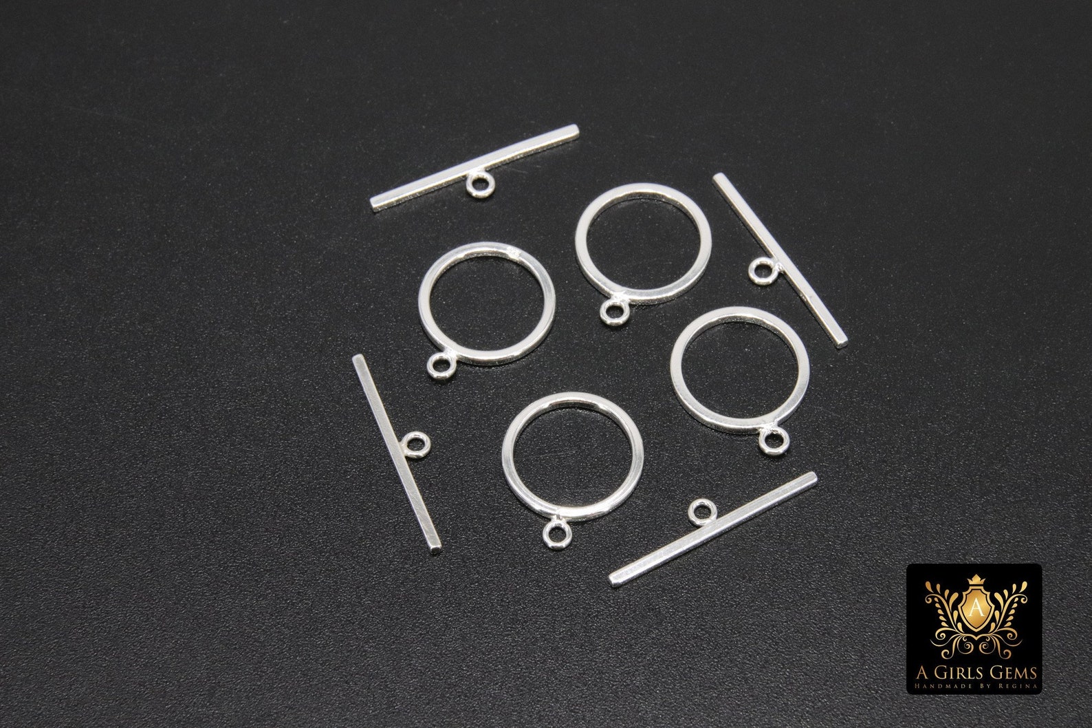 Large 925 Sterling Silver Toggle Clasp Set 17 X 14 Mm Toggle - Etsy