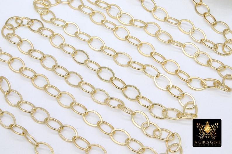 Gold Oval Chain 10 Mm Large Silver Oval Cable Chains LK 521 Etsy