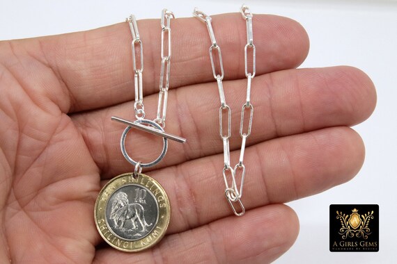Silver St. Christopher Coin Necklace 925 Sterling Silver