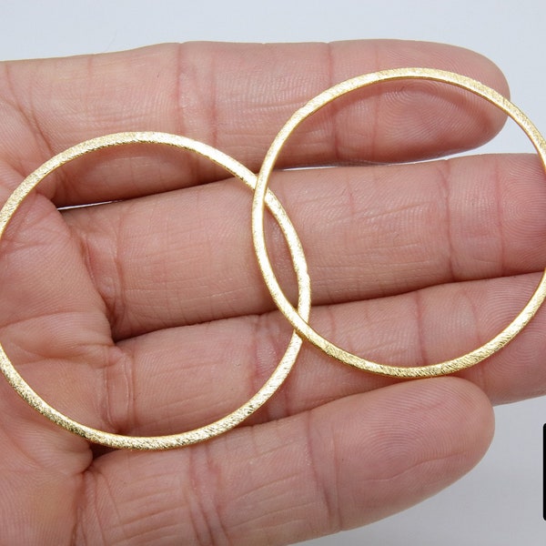 Brushed Gold Washer Charms, Gold Round O Connector Closed Ring Hoop Charms #794, Sizes 15 - 60 mm, Circle Shape Jewelry Findings