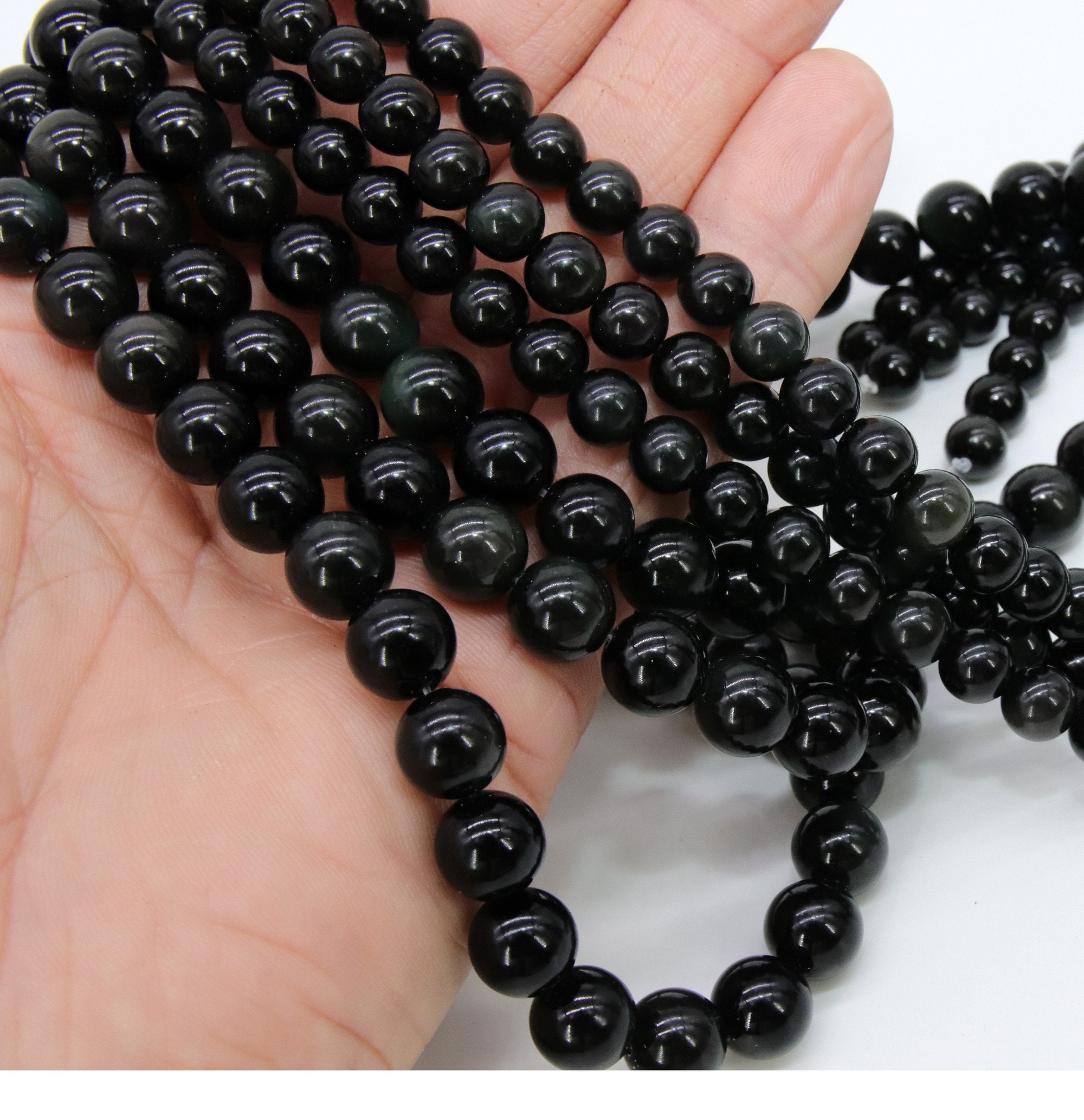 Lots of 10mm Pave Shine Black Beads for Jewelry Making (10 Beads Per Lots)