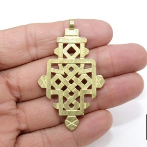 Brass Ethiopian Coptic Cross, Large African Cross Pendant #2037, Brass  Necklace, Jewelry 40 x 65 mm