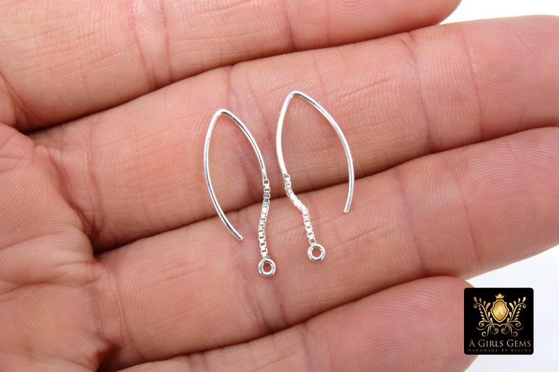 Pu&ograve; includere: Un paio di ganci per orecchini in argento con una piccola catena attaccata a ogni gancio.