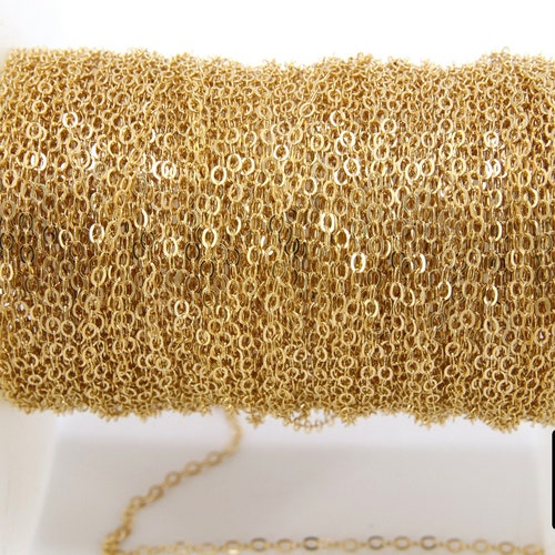 14 K Gold Filled Hammered Cable Chains 14 20 Unfinished by - Etsy