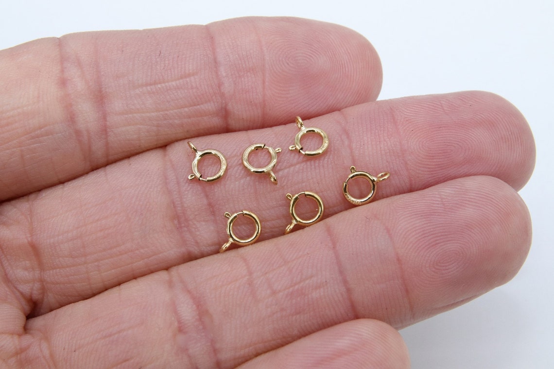 14 K Gold Filled Spring Ring Clasps 5.5 Mm Jewelry Findings Etsy