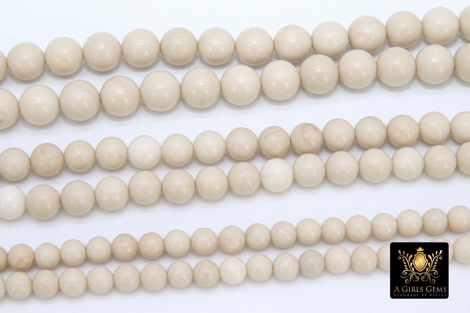 Graduated Natural Shell Beads Tans Creams 30 Inch Strand 3675