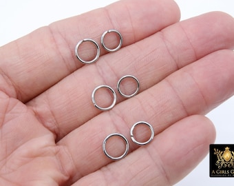 Stainless Steel Silver Jump Rings, 9 mm or 10 mm Strong Rings #2374, Open Rings, 16 Gauge Snap Closed, 304 Silver Jewelry Findings