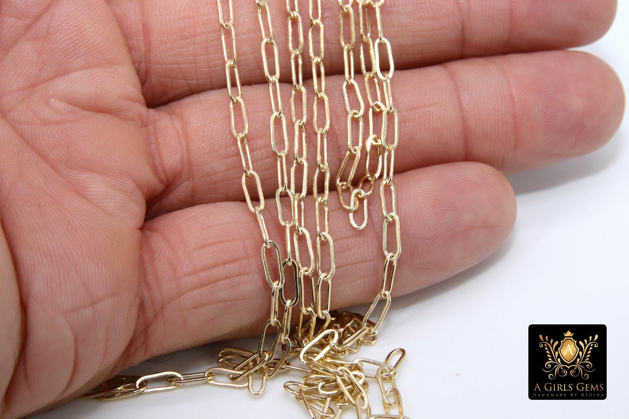 6 feet 14k Gold Filled Paper Clip Chain - Unfinished, Perfect for Bracelets  & Necklaces - Link Chain for Jewelry Making (2.3x5.2 MM)