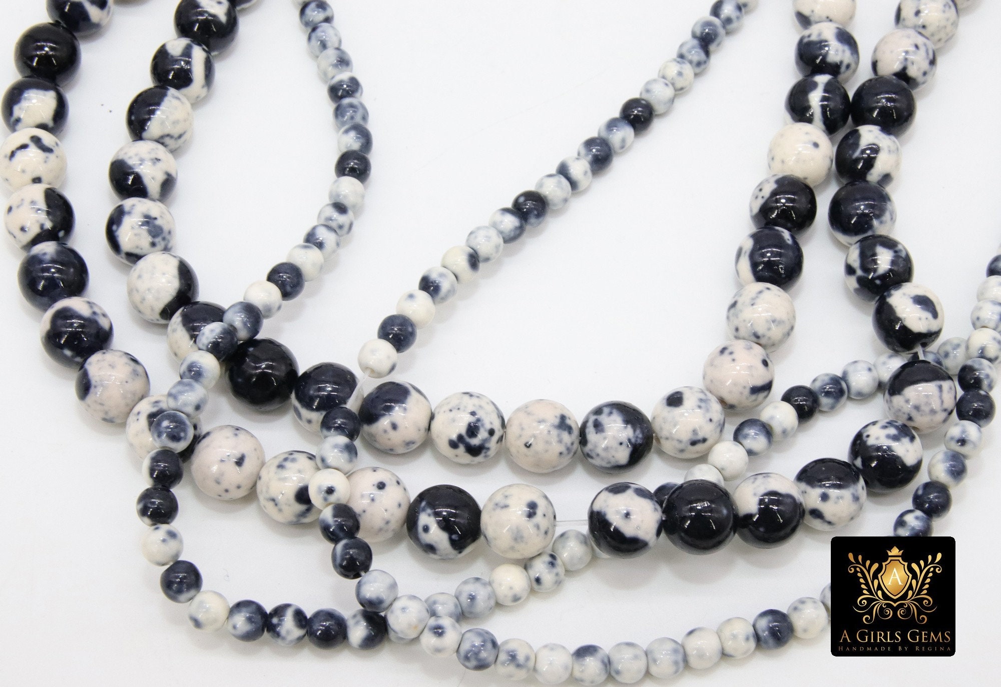 Black and White Beads Black and White Dyed Pattern Boho Beads Etsy