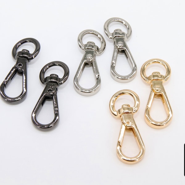 Gold Spring Gate Clasps, Silver or Black Spring Lock Swivel Push Clip #2770, Jewelry Findings 11 x 31 mm, Chain Bracelets, Necklace Clips