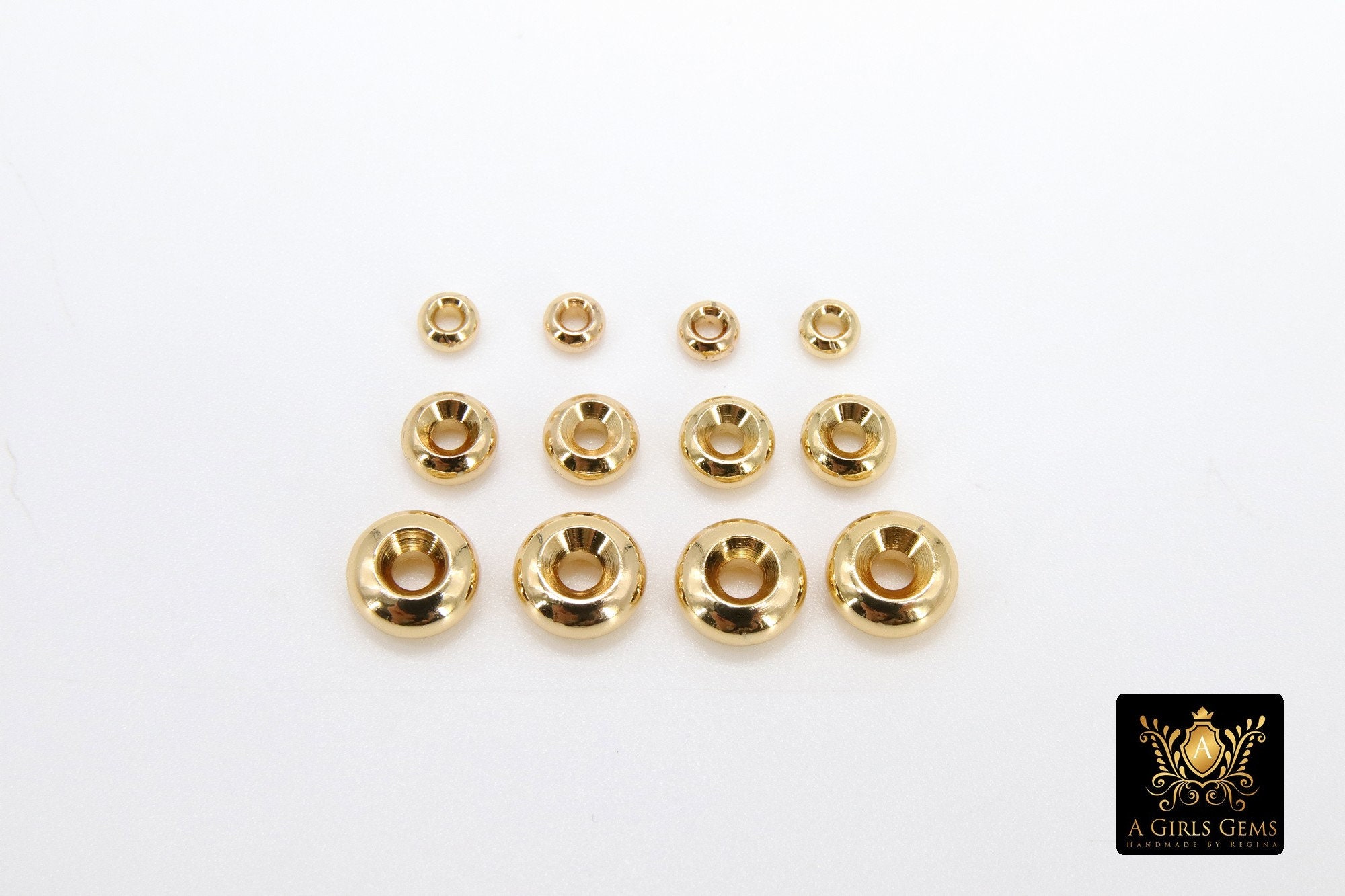 Gold Spacer Beads Donut Saucer Round Discs 20 Pcs 4 6 8 - Etsy