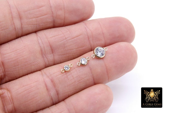 14 K Gold Filled Solitaire Connectors, Mm Mm or Mm Cubic