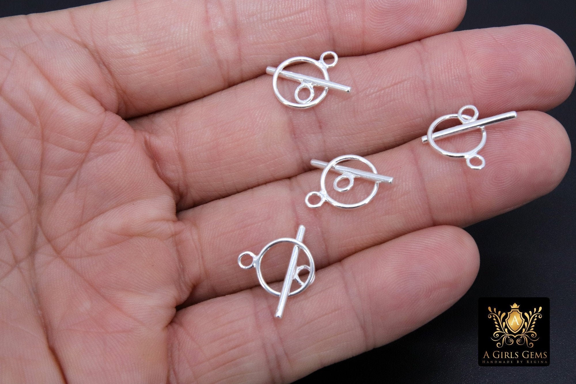 925 Sterling Silver Toggle Clasp Set 16 X 12 Mm Toggle Ring - Etsy UK