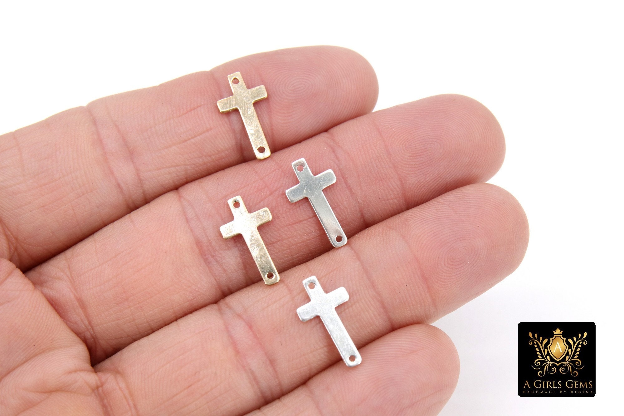 15 Sterling Silver Tiny Cross Charms, Cross, 925 Silver Cross Charms, Jesus Cross for Bracelet Necklace