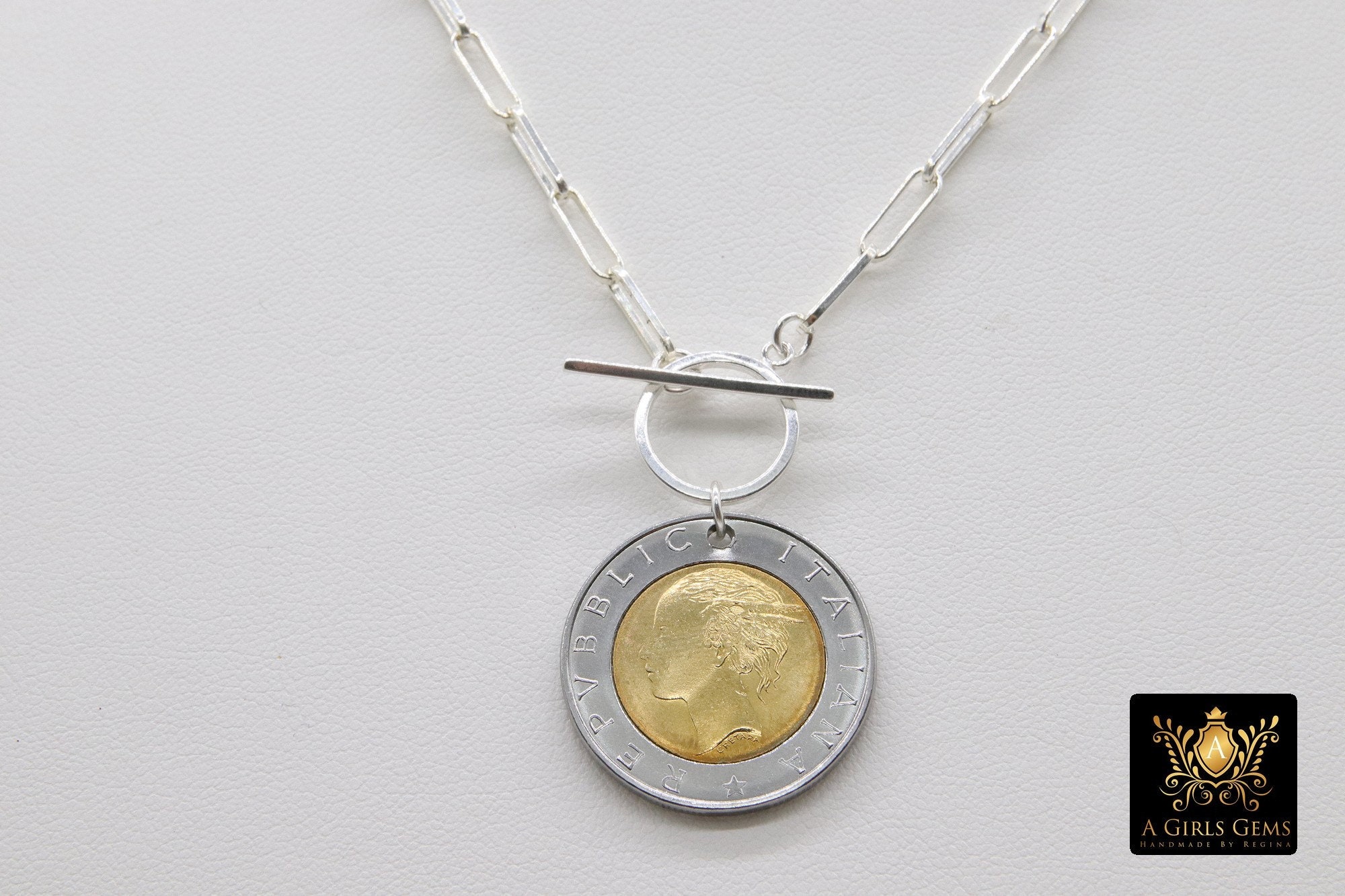 Mens Italy Coin Necklace