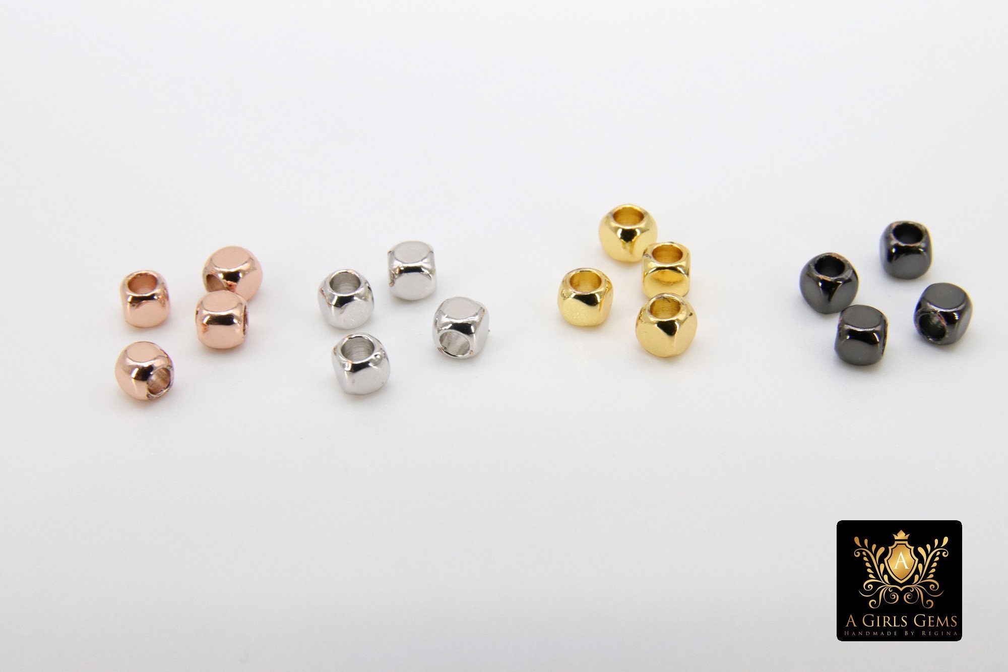 Square Spacer Beads 20 Pcs Box Spacer Beads 2494 4 Sizes Etsy