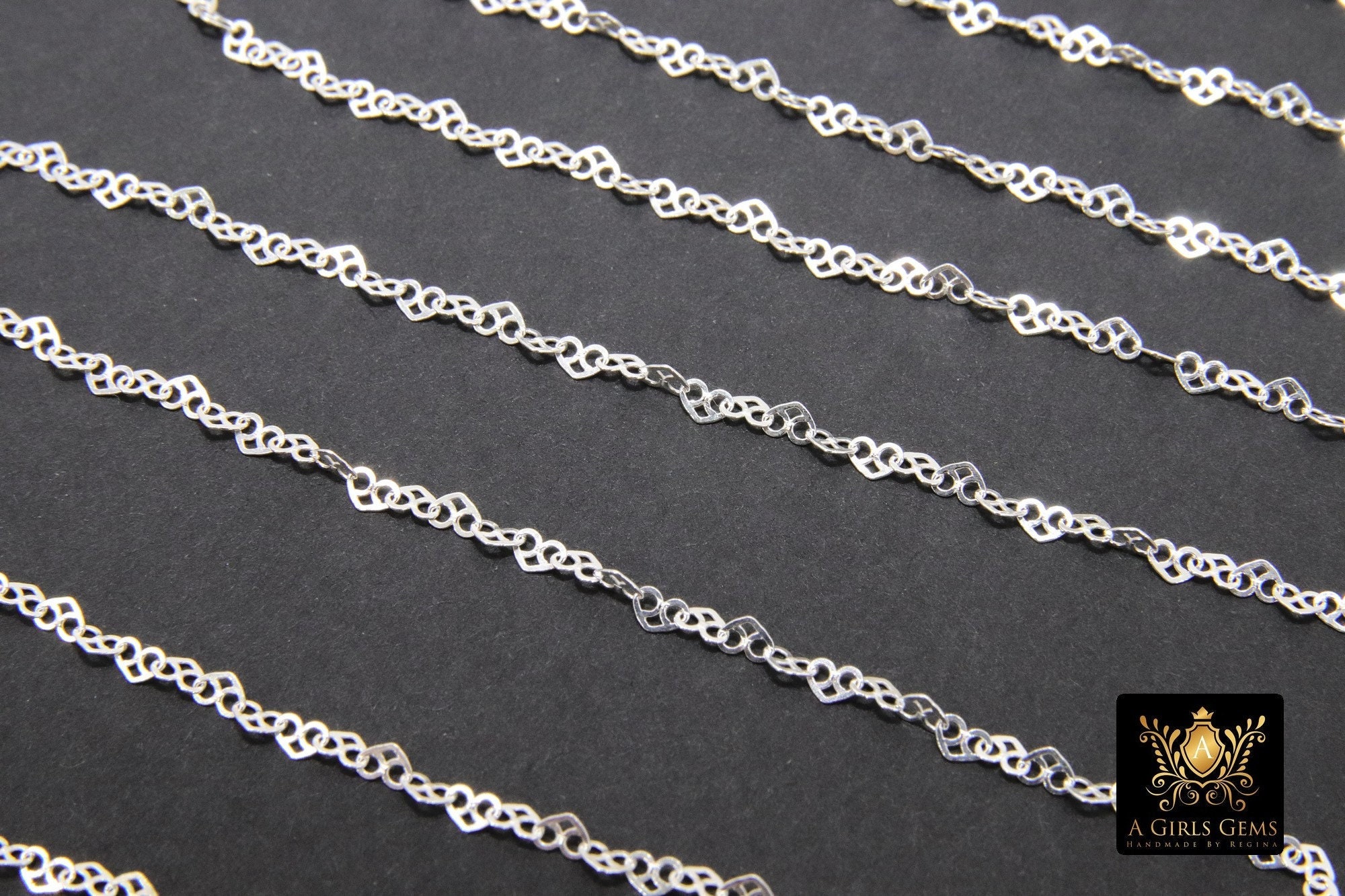 925 Sterling Silver Lacey Heart Chains, 3 Mm Dainty Heart Shaped