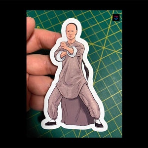 Sticker personnage Wing Chun Master - Résistant aux intempéries, mat/brillant coupe baiser - 3 tailles