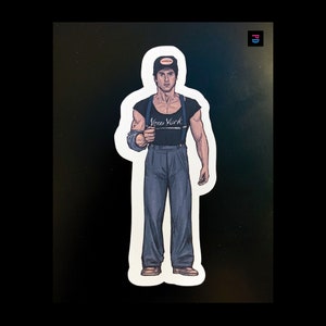 Sticker personnage guerrier bras - résistant aux intempéries mat/brillant coupe baiser - 3 tailles