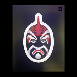 No. 3 Masque chinois Prop Autocollant - Résistant aux intempéries Matte / Glossy Kiss Cut - 2 Tailles