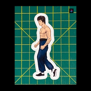 Sticker personnage Dojo Fighter versions 1 et 2 - Résistant aux intempéries, mat/brillant coupe baiser - 3 tailles