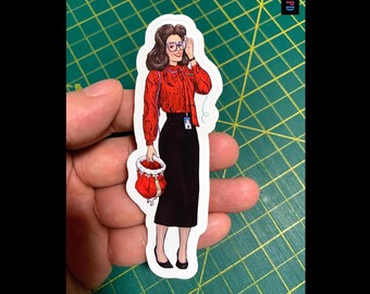 Smart Drunk Girl Character Sticker - Weatherproof Matte / Glossy Kiss Cut - 3 Sizes