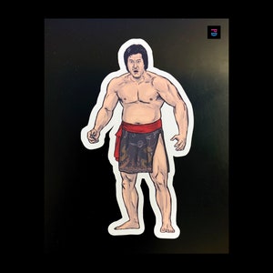 Autocollant de personnage de Sumo Fighter - Coupe bise mat/brillant résistant aux intempéries - 3 tailles